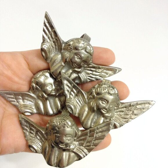Angel Napkin Rings Set of 4 Cherubs Made in India Retro Vintage - Picture 3 of 10